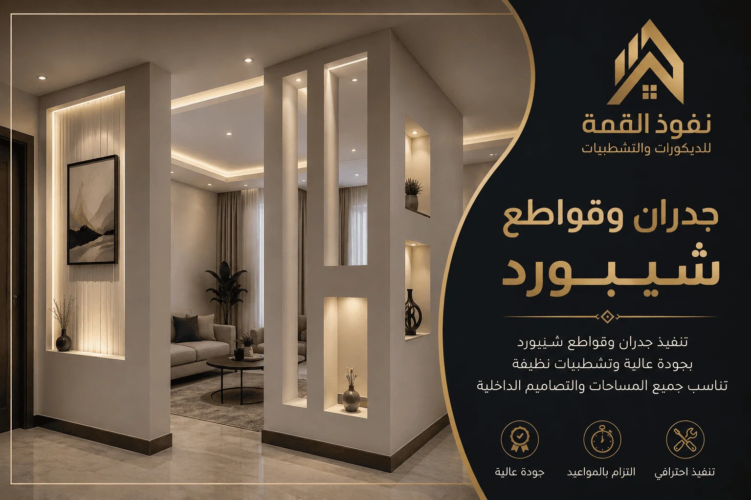 جدران وقواطع شيبورد في الرياض